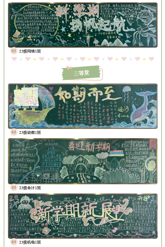 【启航新学期 创意绘板报】山东运河职业中专开展新学期黑板报评比活动(图4)