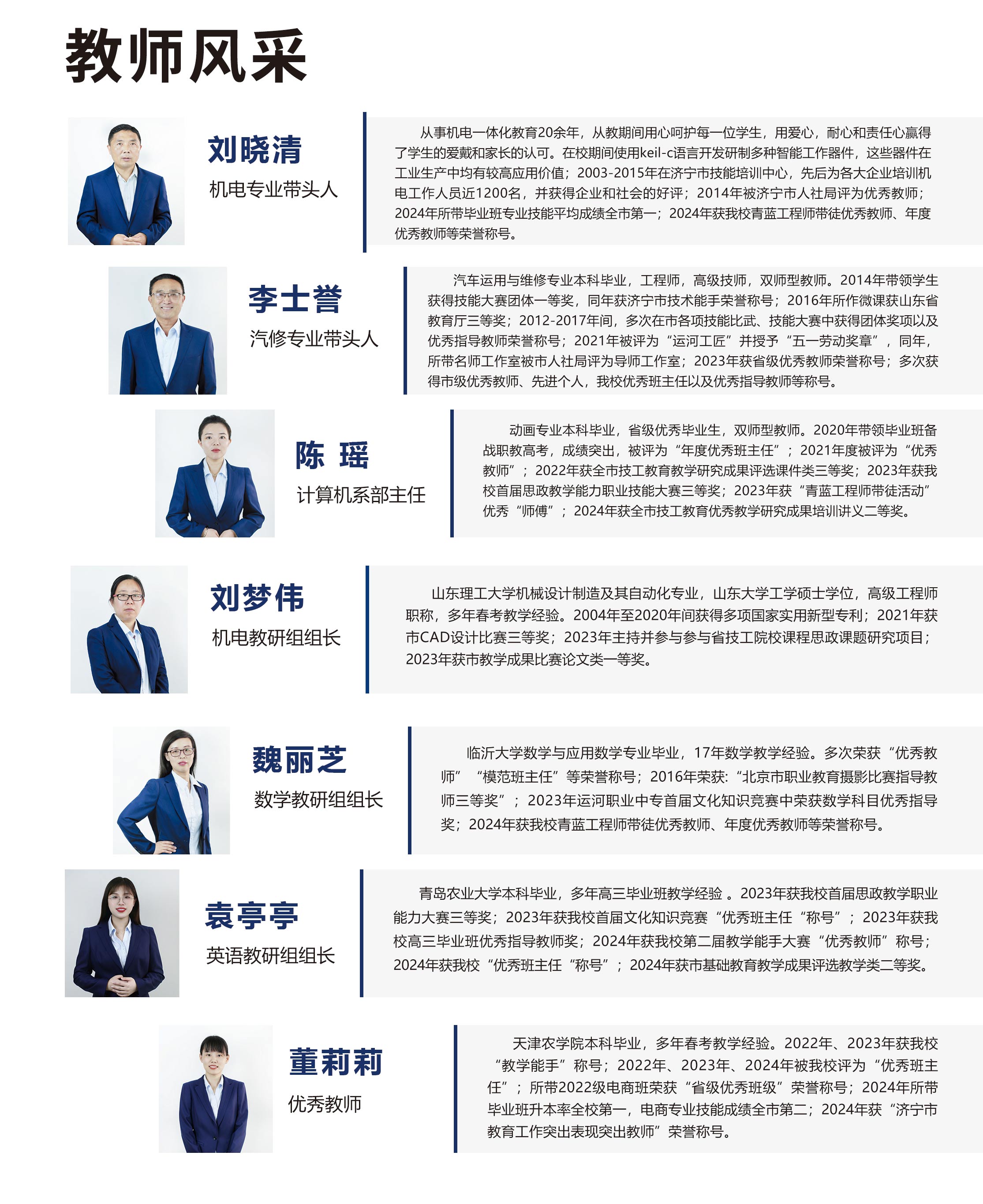 山东运河职业中专优秀教师、班主任(图1)